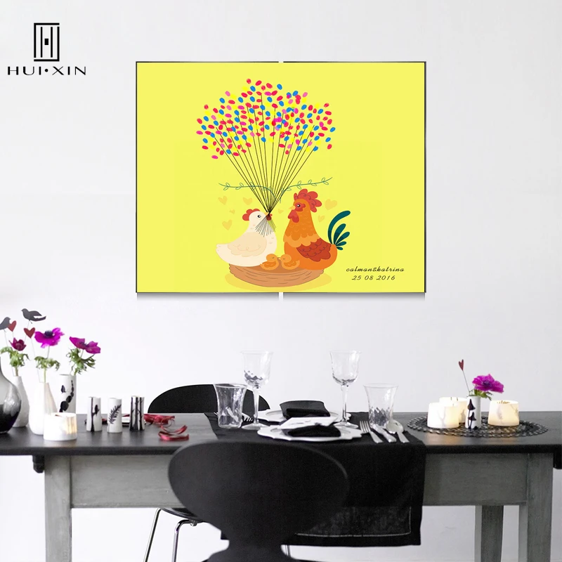 Let's Set Up a Family DIY Fingerprint Guestbook Souvenir Best Wishes and Gifts for Weddings and Anniversary Fun Happy Forever