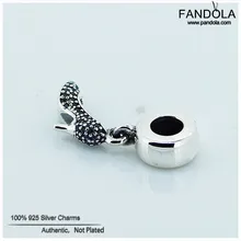 Стерлингового серебра 925 пробы Золушка сверкающие тапочки бусины для изготовления ювелирных изделий Подходит амулеты Серебро 925 браслет