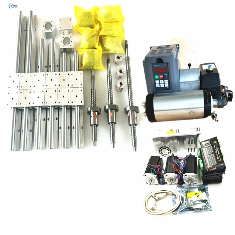 

6 sets SBR16 Linear guide rail sets + 43 x SFU1605-350/650/850mm Ballscrew sets +BKBF12+1.5KW spindle+Stepper motor+driver