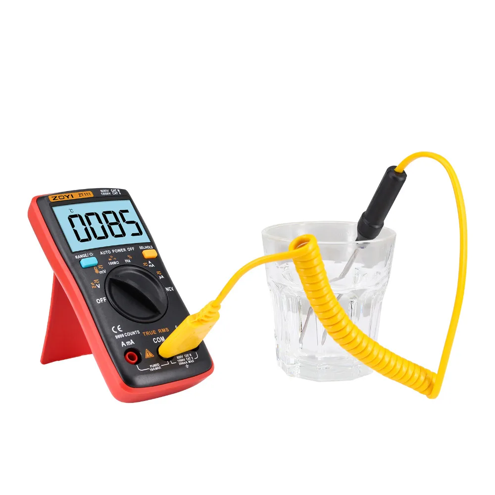 

ZT111 Handheld True-RMS Digital Ammeter Auto Range with NCV Full 4 Multimeter Portable Pocket Ammeter BZ