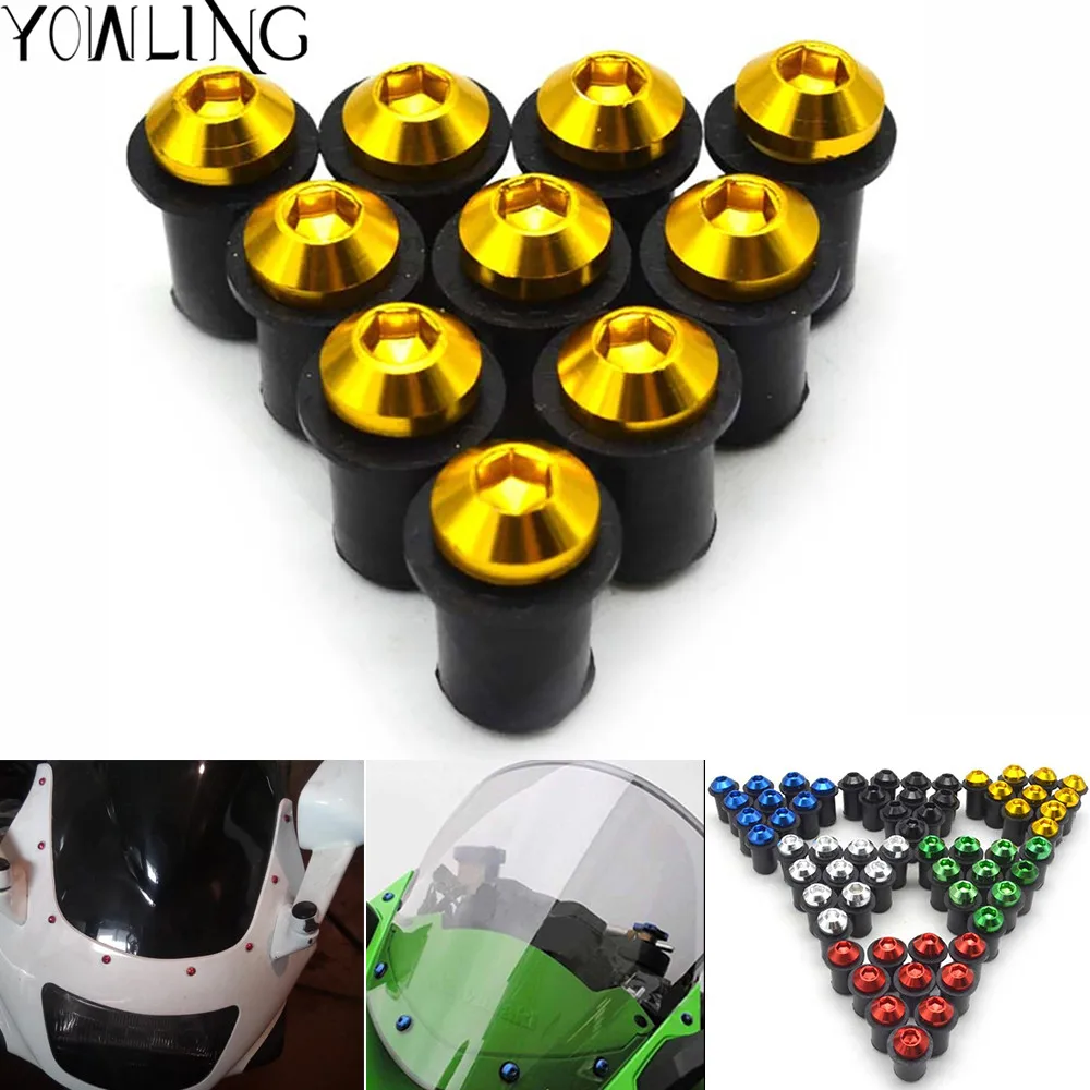 

Brand new 5mm Fairing Wind Screen Screw Bolt Kit Windshield Mounting Nut Wellnut For yamaha yzf r1 r6 R25 fz1 fazer fz6