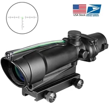ACOG 5x35 Dual Illuminated Chevron Red Green Cross Fiber Scope Hunting Riflescope Reticles Tactical Rifle Optical Sight hunting riflescope tactical acog 4x32 real fiber source red illuminated rifle scope camouflage