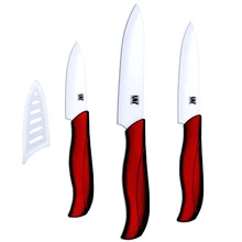 Feine qualität keramikmesser gemüsemesser zoll-dienstprogramm slicing messer dreiteilige set küchenmesser neue ankunft rote keramik kochen messer