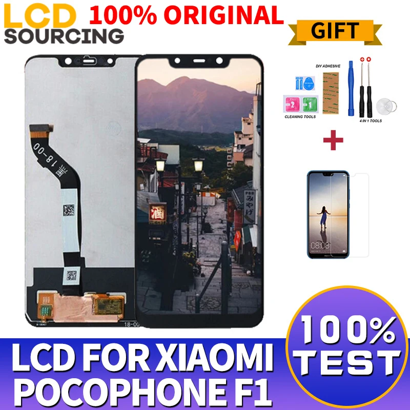 100% оригинал 6,18 "для Xiaomi Pocophone F1 ЖК экран сенсорный экран дигитайзер сборка + рамка для POCO F1 дисплей Замена|Экраны для мобильных телефонов| | АлиЭкспресс