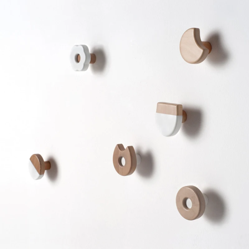 Clothes hook solid wood hook hanger creative wall clothes hook wooden wall hanging wall decoration