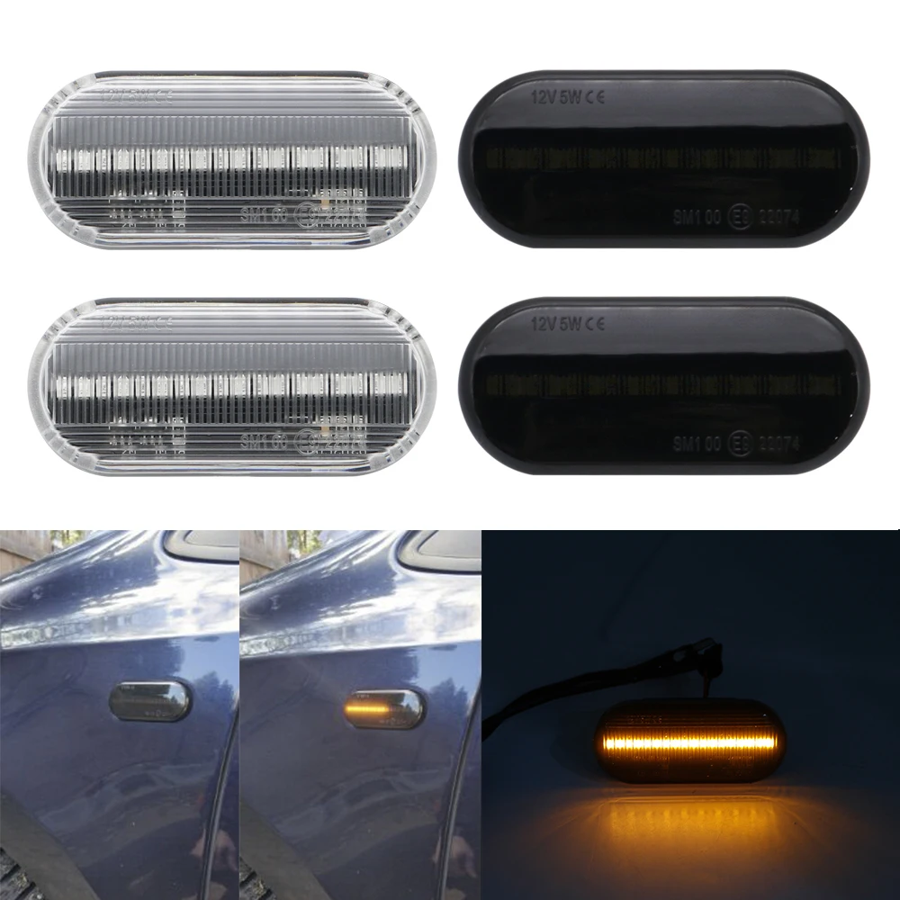 

2pc Dynamic Led Turn Signals Side marker light Lamp for SEAT Ibiza Volkswagen Bora Golf 3/4 Passat 3B Polo 6N Sharan Vento T5