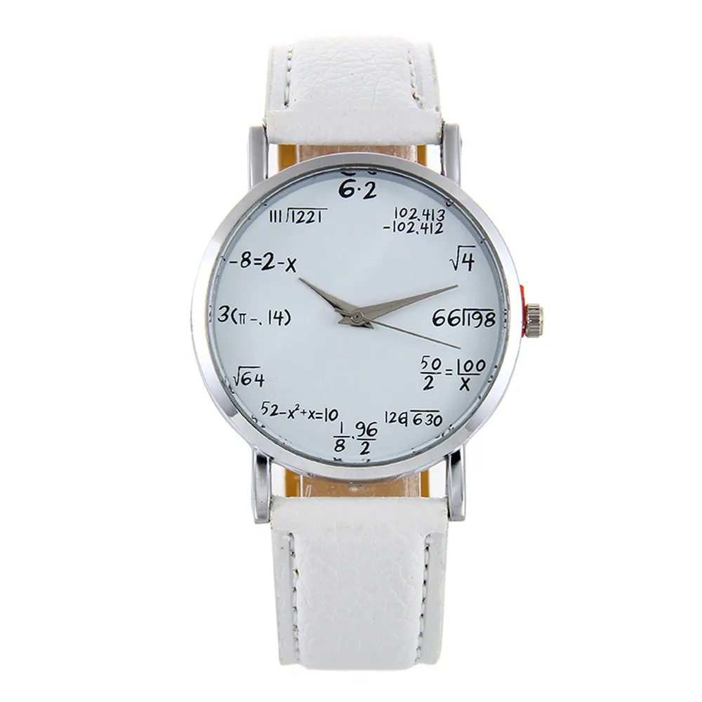 Quartz Women's Watch Clock Mathematics Leather Lovers