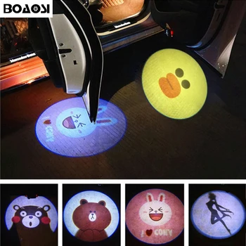 

BOAOSI 2pcs Wireless Car Door Welcome Light Logo No Drill Type Badge Lights LED Laser Ghost Shadow Projector Lamp