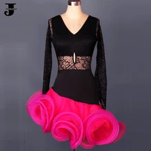 Взрослый/ребенок латинских танцев для Для женщин/девочек ча-ча/Румба/Samba/платья для бальных танцев секс кружева Vestidos De Baile Latino