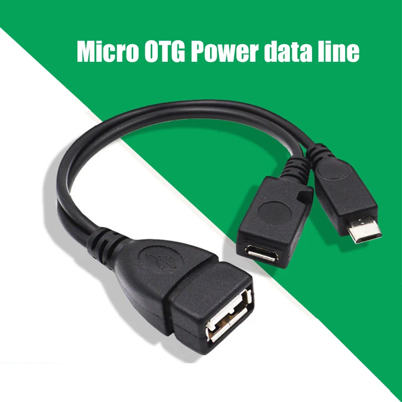 

High Quality 1 in 2 OTG Host Power Splitter Y USB Jack to Mirco 5 Pin Male Female Cable Adapter Black 100pcs/lot