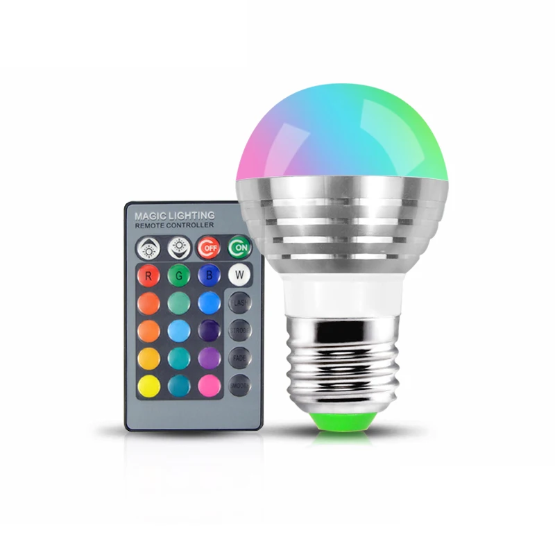 

1x RGB LED Bulb lamp LED Night light Lovely 16 Colors Christmas Decor Atmosphere E27 85-265V 110V 220V LED Spotlight + IR Remote