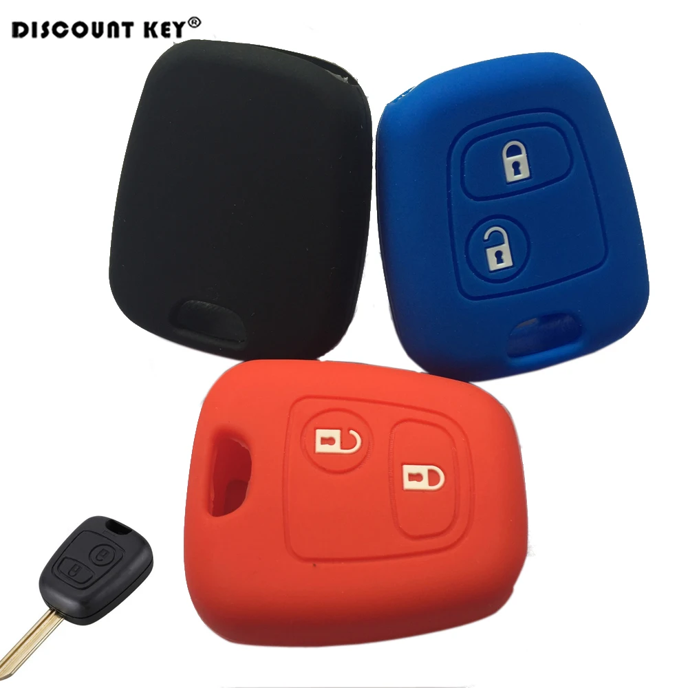 Silicone Rubber Car Key Cover for Peugeot 206 307 207 408 Car Key Cover Case 2 Button Remote