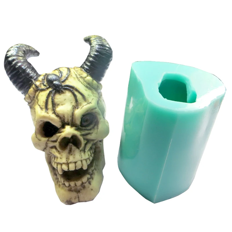 1:1 Actual Size 3D Skull Silicone Mold, Candle Plaster Silicone Mold, Cake  Mold, Chocolate Mold, Decoration Tools -  Singapore