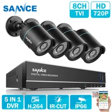 SANNCE 8CH 720P CCTV System 4PCS 1280TVL IR Outdoor Weatherproof Security Camera 8CH 1080P HDMI DVR DIY Kit Video Surveillance
