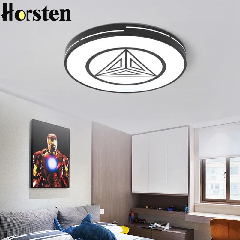 

Modern LED Kids Room Lighting Children Ceiling Lights Black Round Ceiling Lamps Bedroom Study Kithcen Light Fixtures 110V 220V