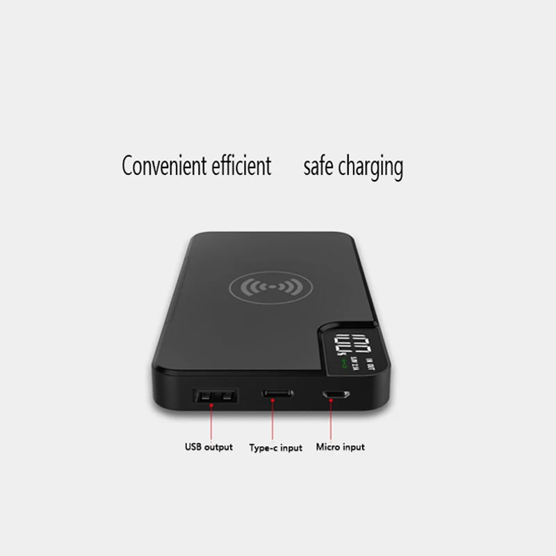 Беспроводное зарядное устройство power Bank 20000 мАч кронштейн цифровой дисплей
