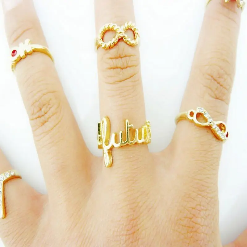 Модные ювелирные изделия Bague Anillos Mujer женские Кольца Бесконечность Золотые