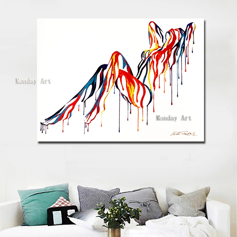 Pop Art Colorful Abstract Art Sexy Girl Nude Art Canvas Painting Wall Art Picture for Living Room Wall Poster Print