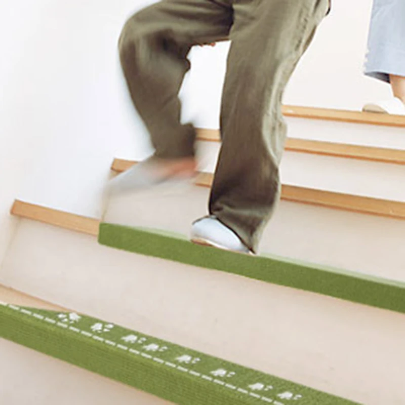 5Pcs Luminous Staircase Pad Footprint Pattern Rugs Non-Slip Stair Mat Self-Adhesive Floor Sticker Carpet For Entrance