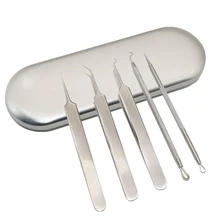 5 шт./компл. изгиб изогнутый угорь клип пинцет очиститель кожи лица комедона Прыщ Remover экстрактор кусачки порока Инструменты