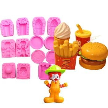 

Q-808-2 French fries Hamburg silicone mold freeshipping cake mold soap mold
