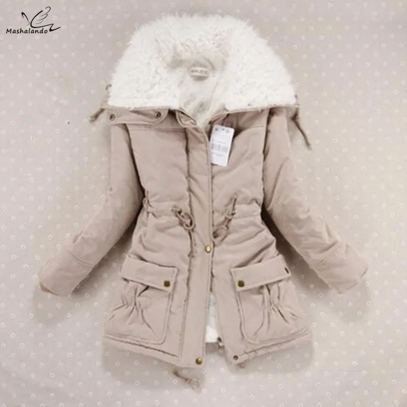 

New 2019 Winter Coat Women Slim Plus Size Outwear Medium-Long Wadded Jacket Thick Hooded Cotton Wadded Warm Cotton Parkas