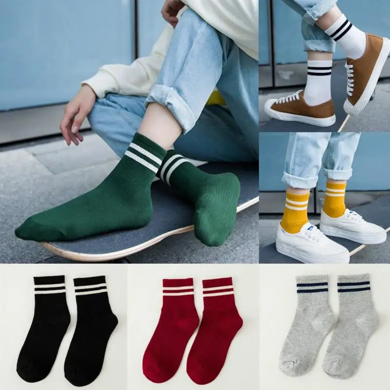 

Comfortable Socks Unisex Striped Breathable Skateboard Socks School Students Females Men