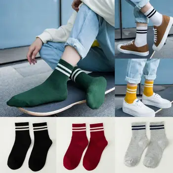 

Comfortable Socks Unisex Striped Breathable Skateboard Socks School Students Females Men