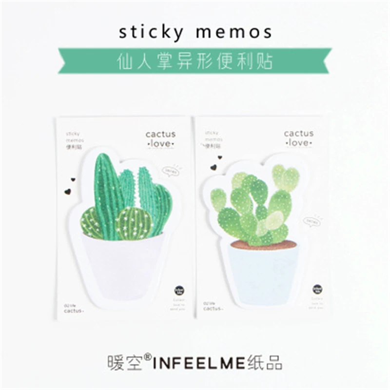 

30 pages/pack Fresh Cactus Love Memo Pad Sticky Notes Memo Notebook Stationery Papelaria Escolar School Supplies