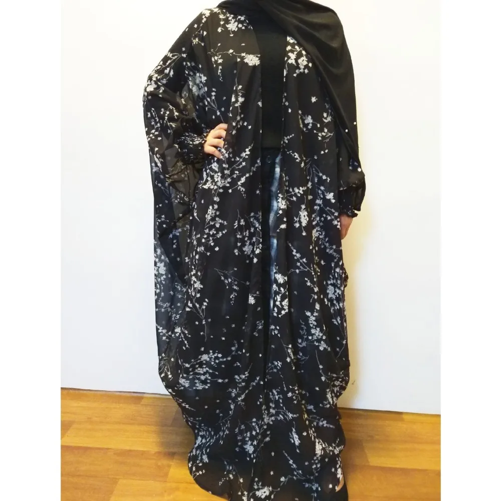 Скромная модная одежда; красивый дизайн с цветочным принтом; abayas; свободный размер; рукав летучая мышь; abaya; Этническая Одежда