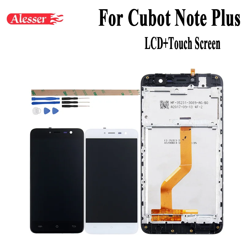 

Alesser For Cubot Note Plus LCD Display And Touch Screen With Frame 5.2 Inch Replacement Mobile Phone Accessories+Tools+Adhesive