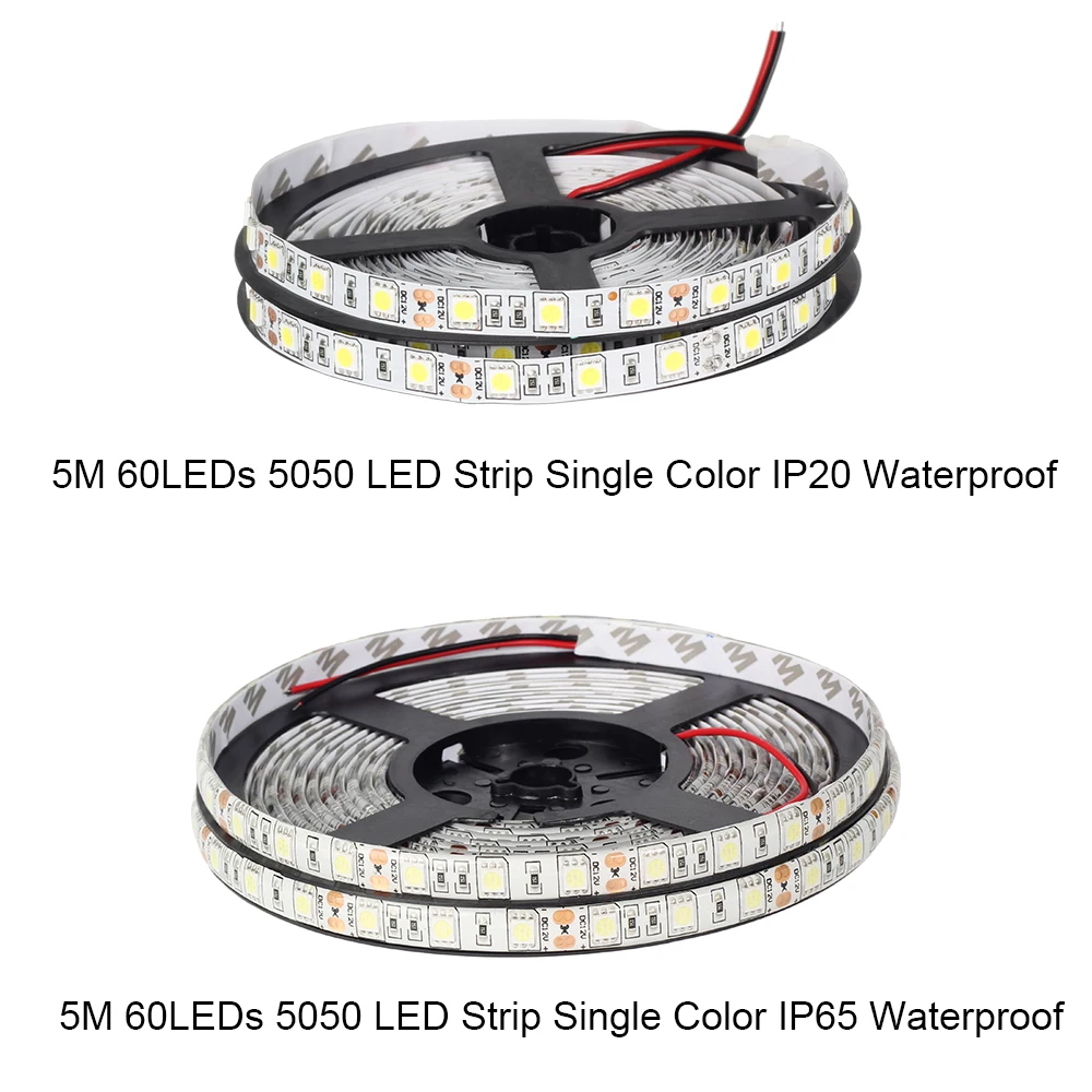 Светодиодная лента DV12V 5050 RGB IP20/IP65 Водонепроницаемый 5 м/рулон 300 светодиодов