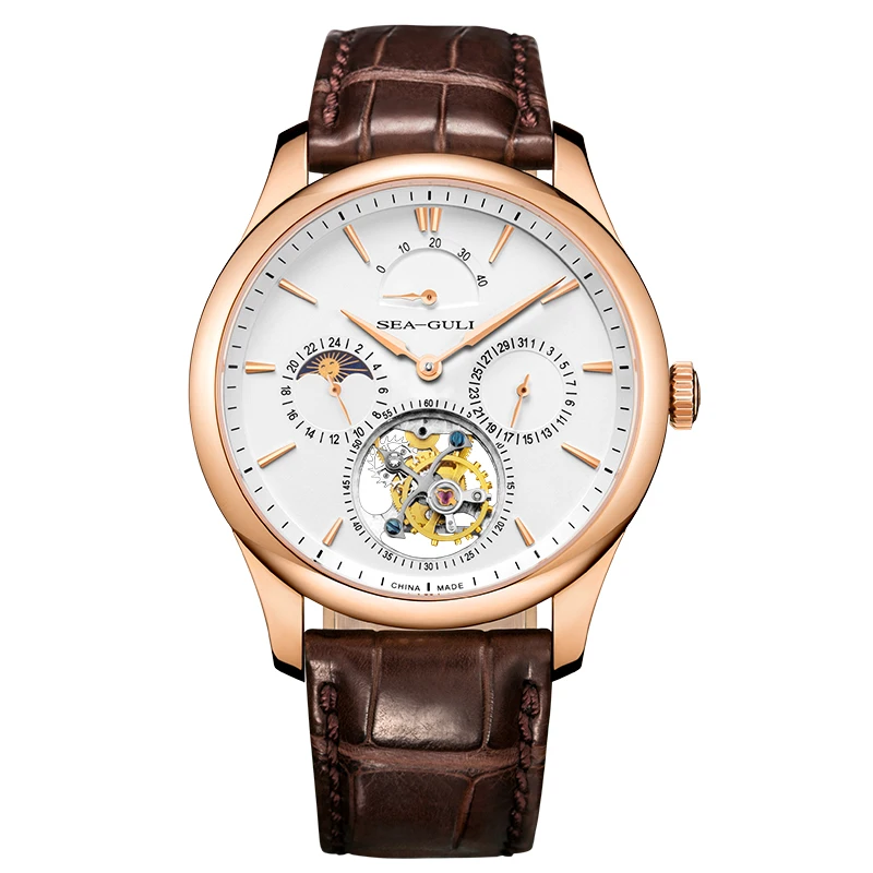 Seagull Tourbillon часы с датой запас мощности День Ночь индикатор ручной Ветер Механические Мужские часы 518,937 с сертификацией