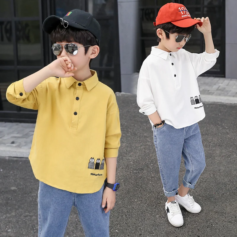 

Boys Clothes 2019 Spring Kids Clothing Set Long Sleeve Shirts + Jeans Pant 2pcs Children Tracksuit Toddler Outfits 3 4 5 6 7 8 9