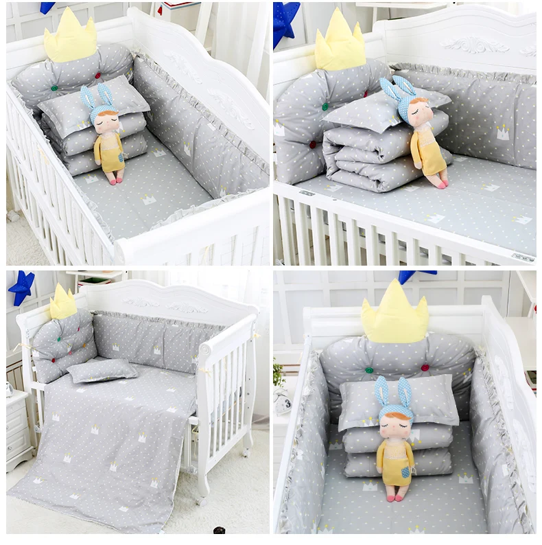 Новый милый кактус принт детские постельные принадлежности набор 5 шт. детская кроватка набор для новорожденных с вставки для кроватки