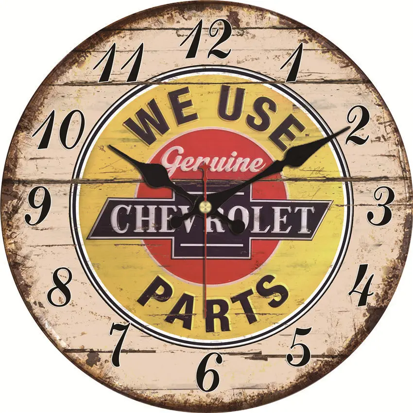 

WONZOM Vintage Wall Clock Word Design Relogio De Parede Large Silent Clock For Living Room Shabby Chic Kitchen Saat Home Art