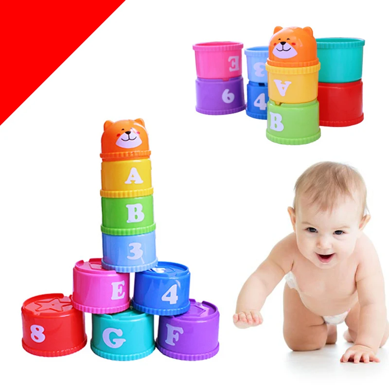 

Baby Kid Funny Cartoon Nesting Stacking Toys Learning English Letters Numbers Geometry Educational Stacking toys