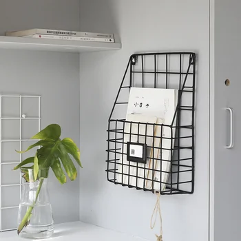 

A1 Magazine rack wrought iron wall hanging bookshelf magazine rack wall newspaper magazine shelf wx11060951