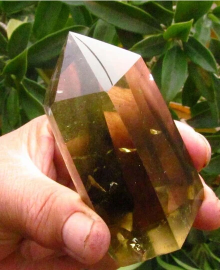 

A 422long AAA NATURAL CITRINE SMOKY QUARTZ CRYSTAL POINT Healing (0601)