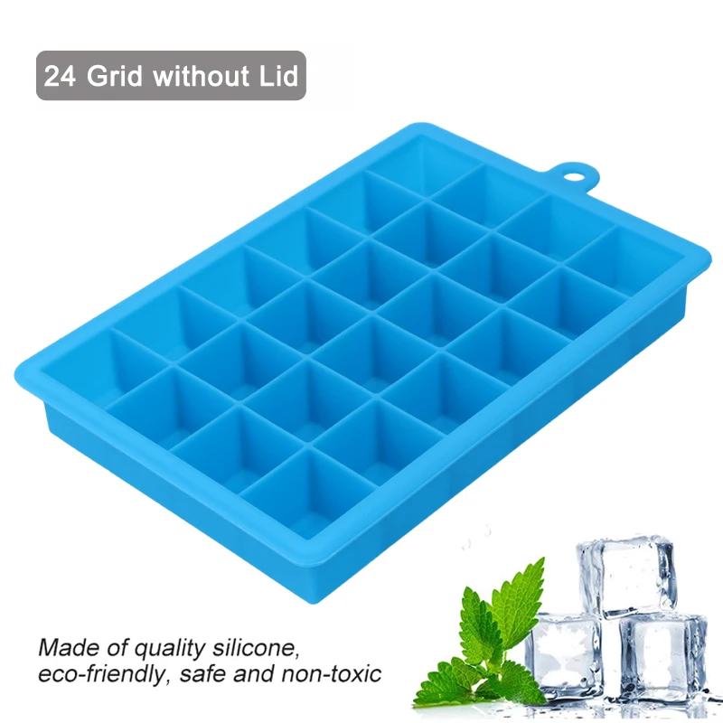 Silicone Ice Cube Mold Reusable Ice Mold Tray Whisky Wine Ice Cube Maker Large Square Ice Cube Tray with Lid Kitchen Gadgets (13)