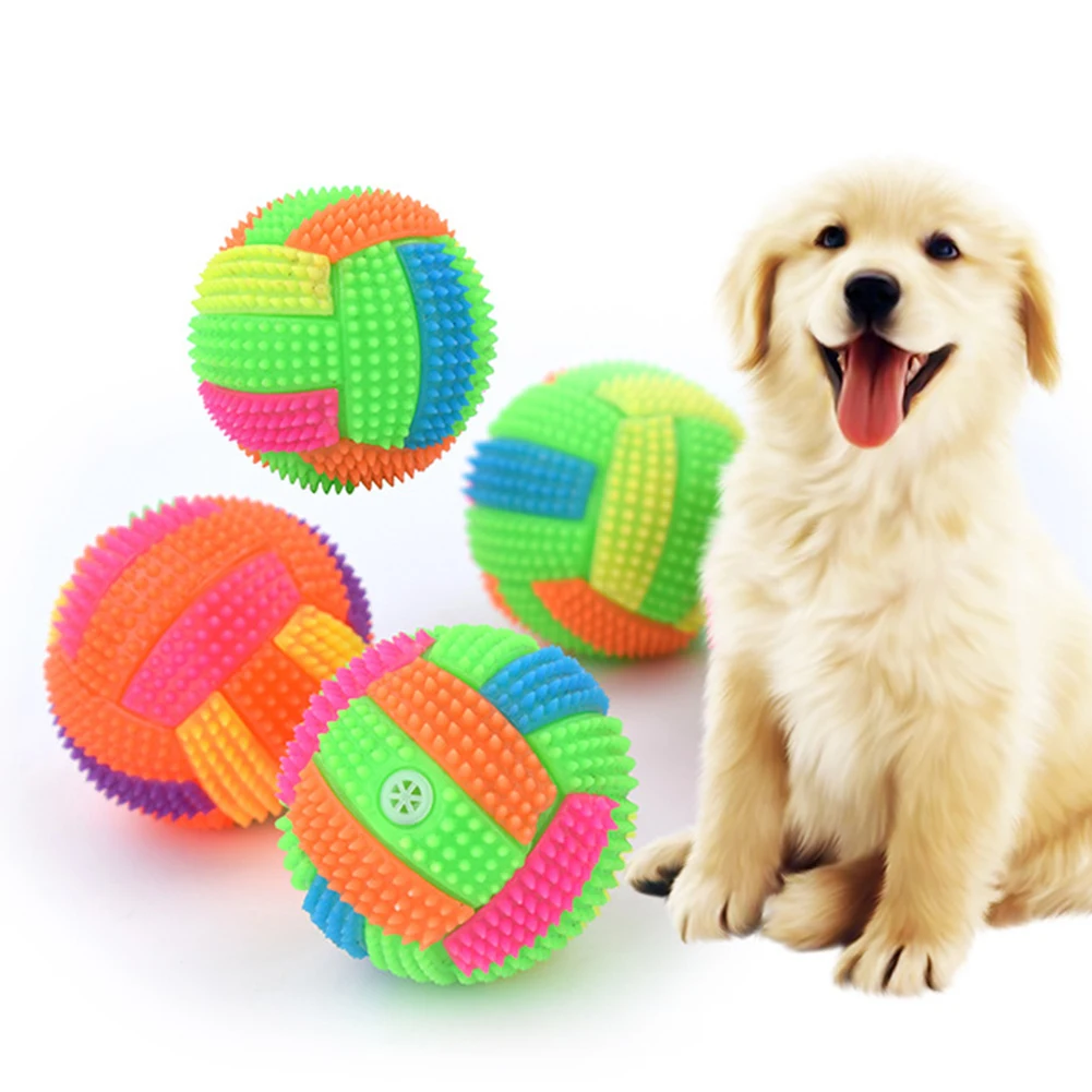 

Pet Dogs Interactive Toy Chew Teeth Ball Clean Outdoor Traning Fun Playing Flashing Football Light Sound Bouncy Ball Pet Supply