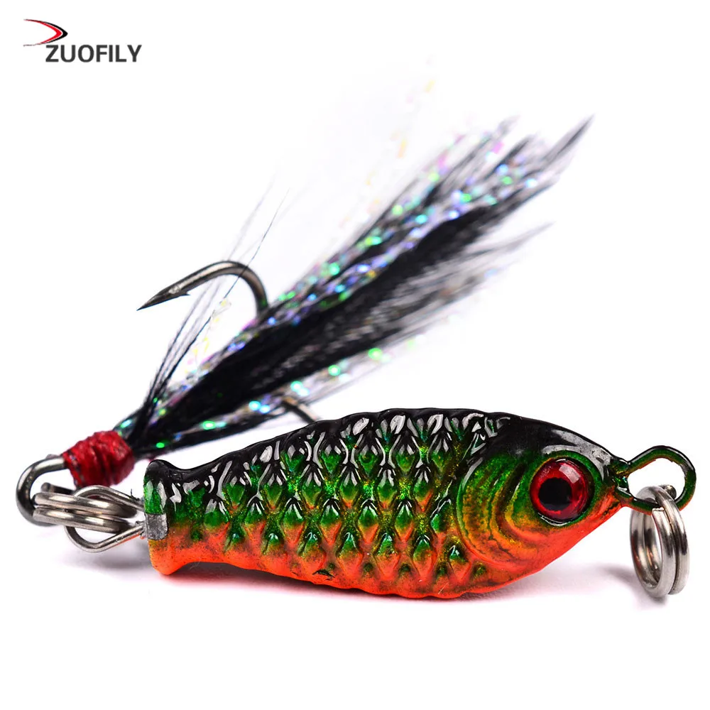 1pcs 5.3g swimbait Fishing Lure wobblers spinner metal lures vib Hard Baits With Feather Treble Hook spinnerbait fishing tackle