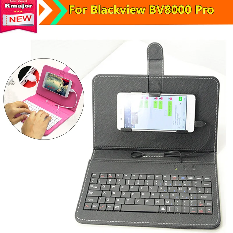 

PU Leather for Blackview BV8000 Pro Case USB Keyboard Stand Cover Mobile Phone Cover Wired Keyboard phone case Free Shipping