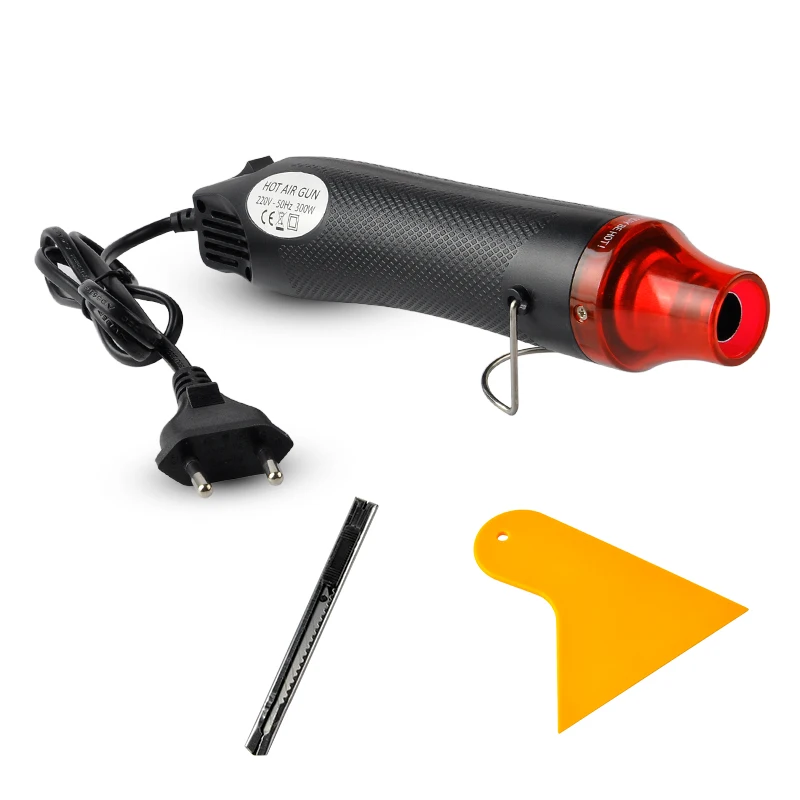 

3pcs/set 220V 300W Electric Hot Air Heat Gun EU Plug+Car Scraper Squeegee+Vinyl Cutter Knife Auto Car Vinyl Film Wrapping Tools