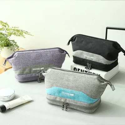 

QIUYIN New Cationic Double-layer Wire Bundle Storage Bag Cosmetic Storage Bag Travel Wash Bag Cosmetic Bag