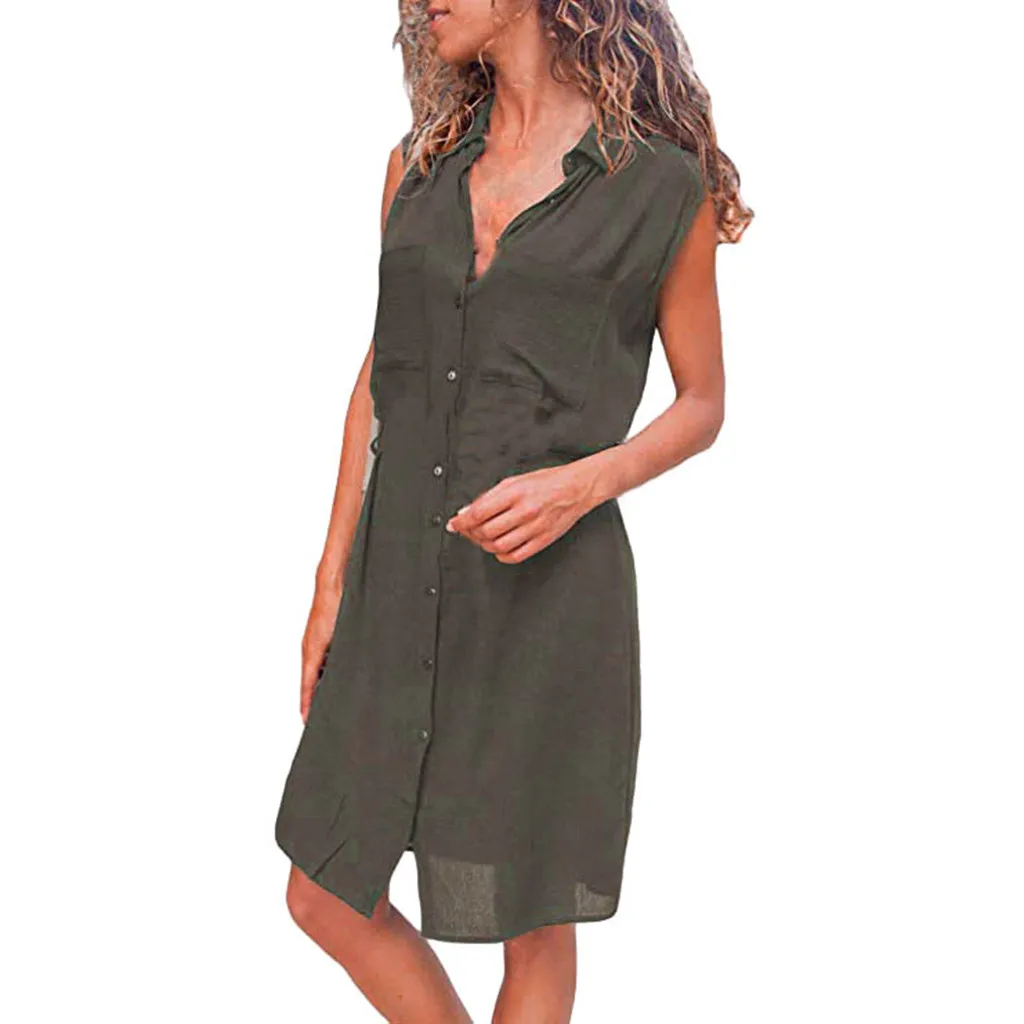 button down dress sleeveless