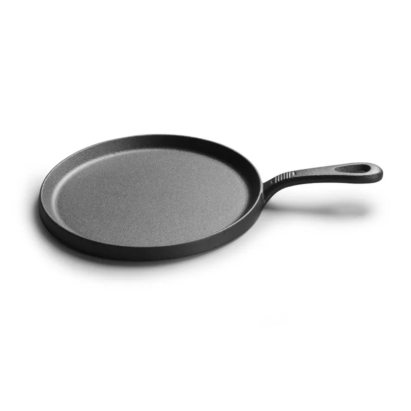  25cm Thickened Cast Iron Crepe Pan Egg Omelet Pancake Griddles Home Non-stick BBQ Steak Ham Meat Gr - 33004743378