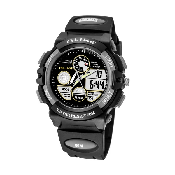 

50M Water Resistant Lady Boy Watch Multifunction Dual Display LED Digital Sports Wristwatch Swimming Gift K35H