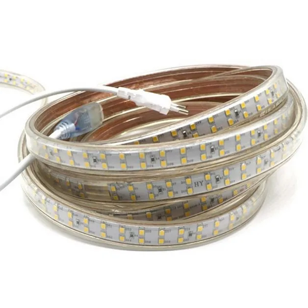 cheap LED Strips Light 180led m 220V Super bright SMD 2835 Double Row Warm Cold White waterproof +Power Plug Hotel Building Lighting