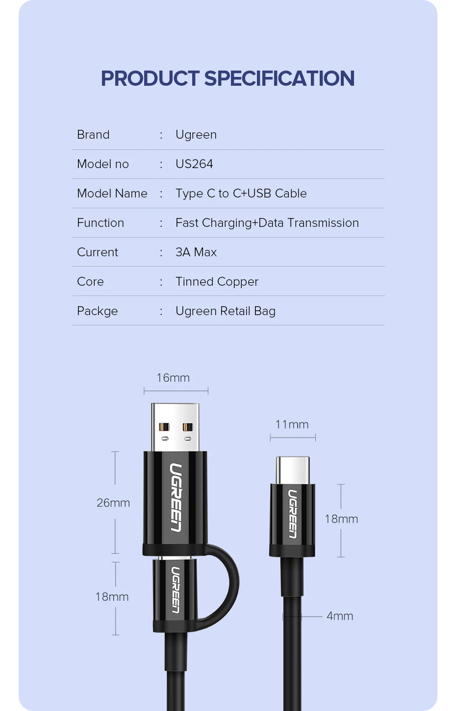 Ugreen USB C к usb type C кабель для samsung Galaxy S9 S8 PD60W Быстрая зарядка кабель для Macbook Pro iPad Pro USB-C шнур зарядного устройства
